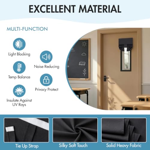 MIULEE 100% Blackout French Door Curtain | No-Drill Thermal Privacy Panel, 1 Piece