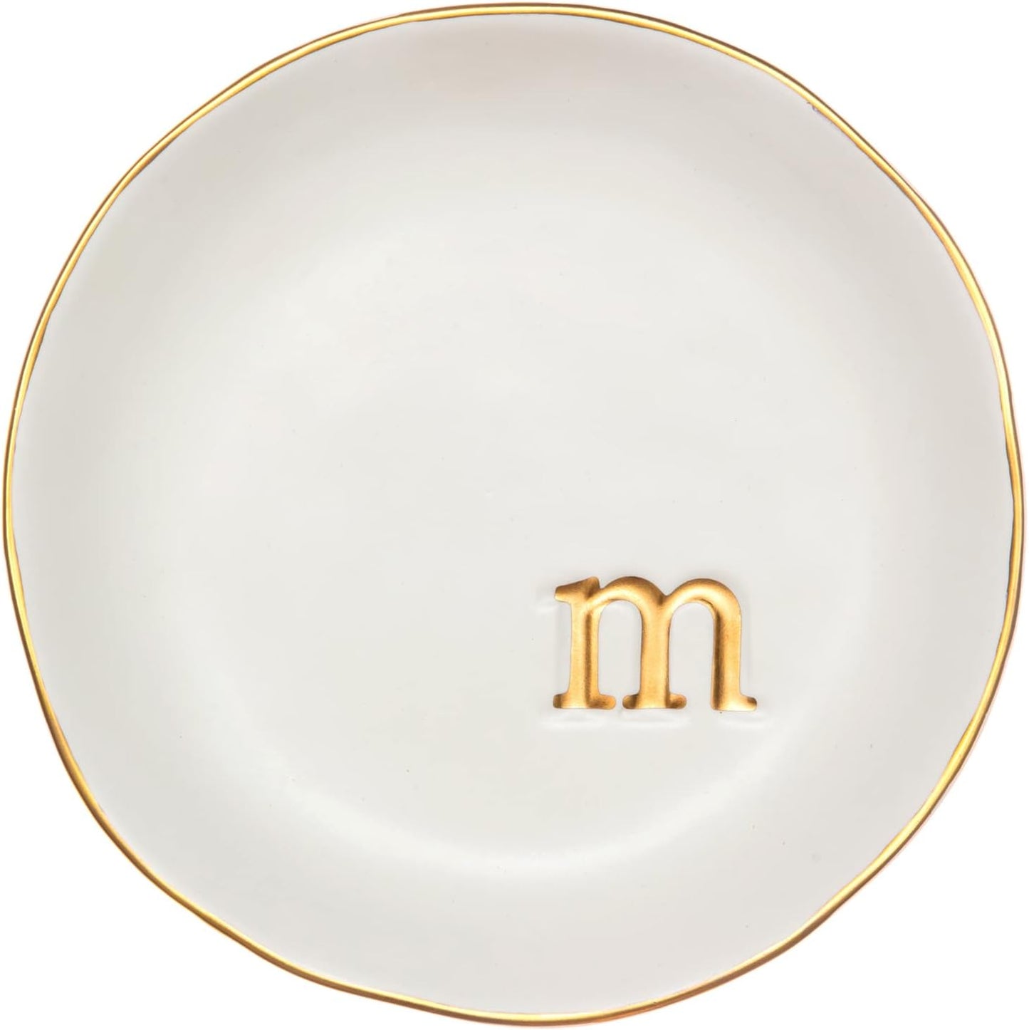 Ceramic Jewelry Tray - Decorative Trinket Dish for Rings, Earrings & Necklaces | 4.75" White Surface