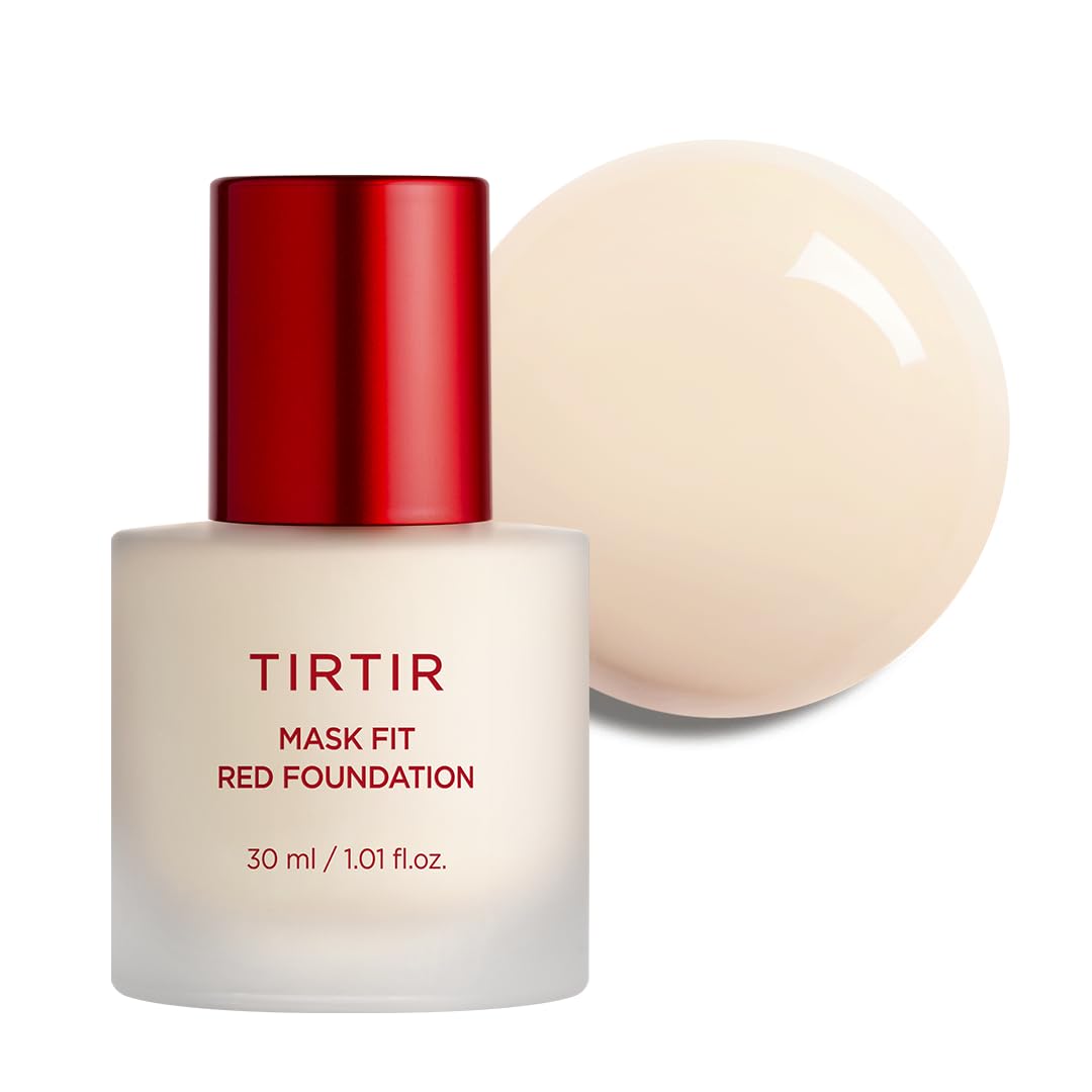 TIRTIR Mask Fit Red Foundation - Long Lasting Flawless Coverage, Hydrating & Pore-Blurring | #21N Ivory, 1.01 Fl Oz