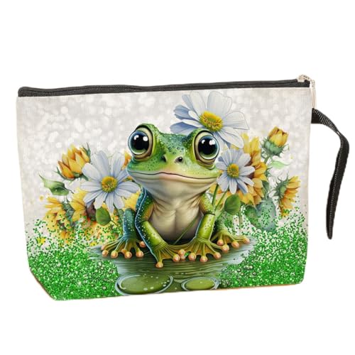 Cute Frog Makeup Bag - Multicolor Frog Gifts for Women Travel Cosmetic Bag