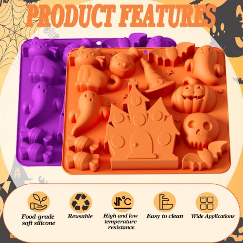 Halloween Silicone Molds - 10 Cavity Chocolate & Candy Molds