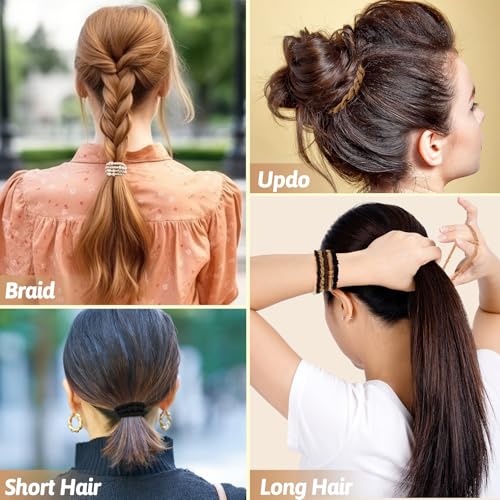 28 Pcs Boho Hair Ties Set - Braided Elastic Bracelets for Women