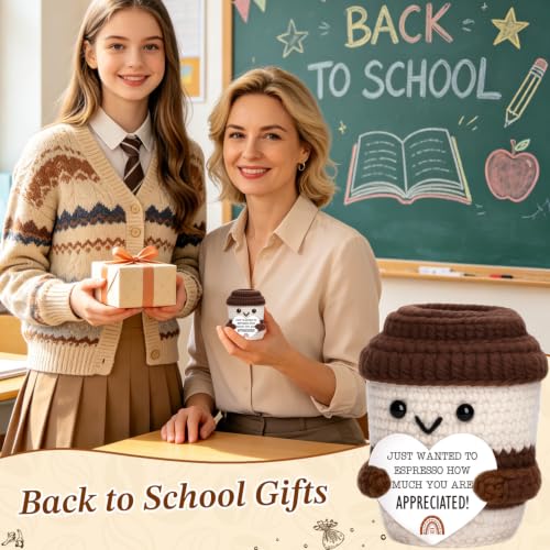 Handmade Crochet Coffee Cup - Appreciation Gift for Teachers & Coworkers