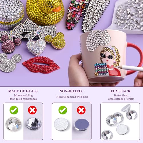 2000PCS SS20 Clear Glass Rhinestones for DIY Crafts & Nail Art