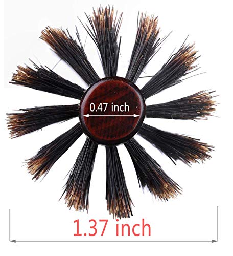 PERFEHAIR 1.3-Inch Soft Boar Bristle Round Brush for Fine Hair and Beards