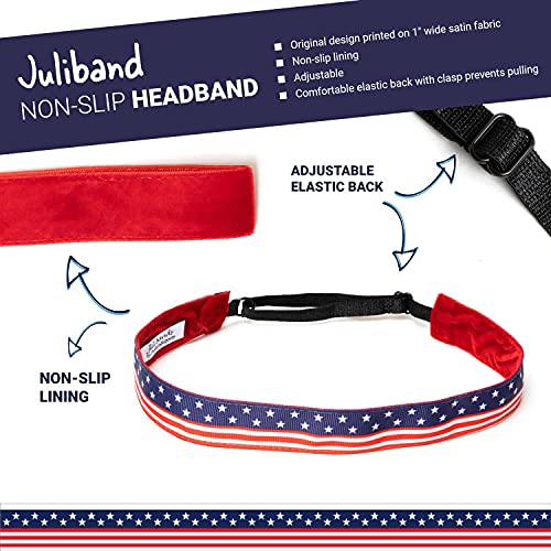 USA Flag Non-Slip Running Headband - Fully Adjustable Juliband