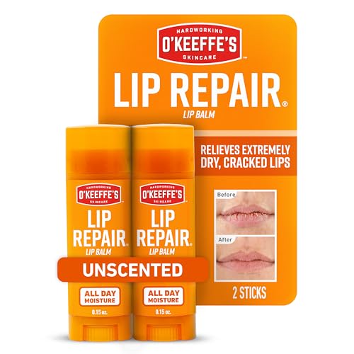 O'Keeffe's Lip Repair Unscented Balm 2-Pack - Intense Dry Lip Relief & Repair