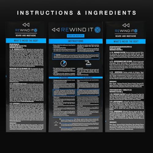 REWIND IT 10 Real Black Beard Color Kit - Ammonia Free & Vegan