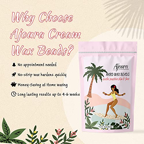 Ajoura Off White 1 lb Refill Hard Wax Beads for Sensitive Skin & Coarse Hair
