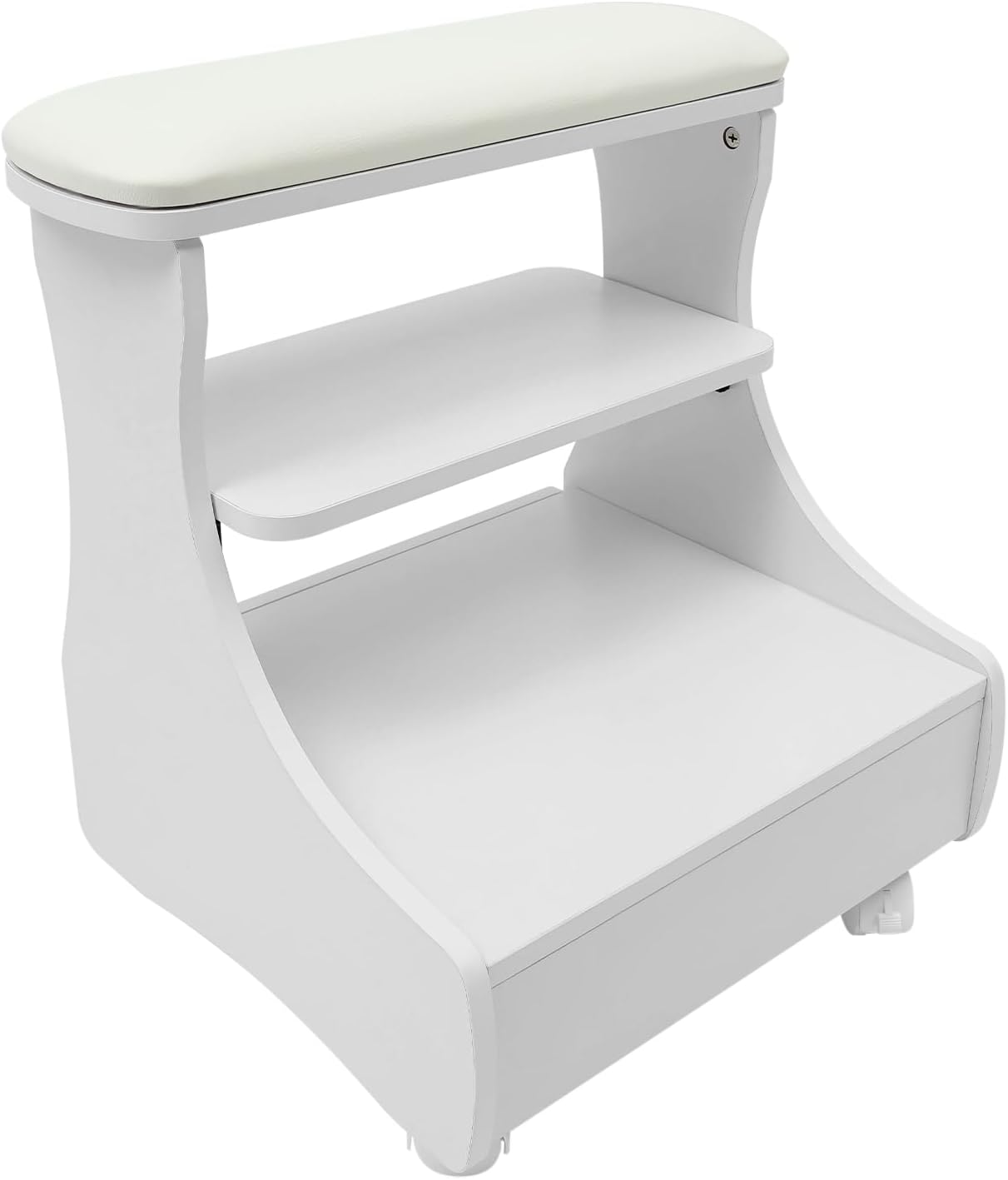 Portable Foot Rest Pedicure Trolley - 4 Wheels with Brakes | Spa Cart with Drawer for Salons & Home (Black)