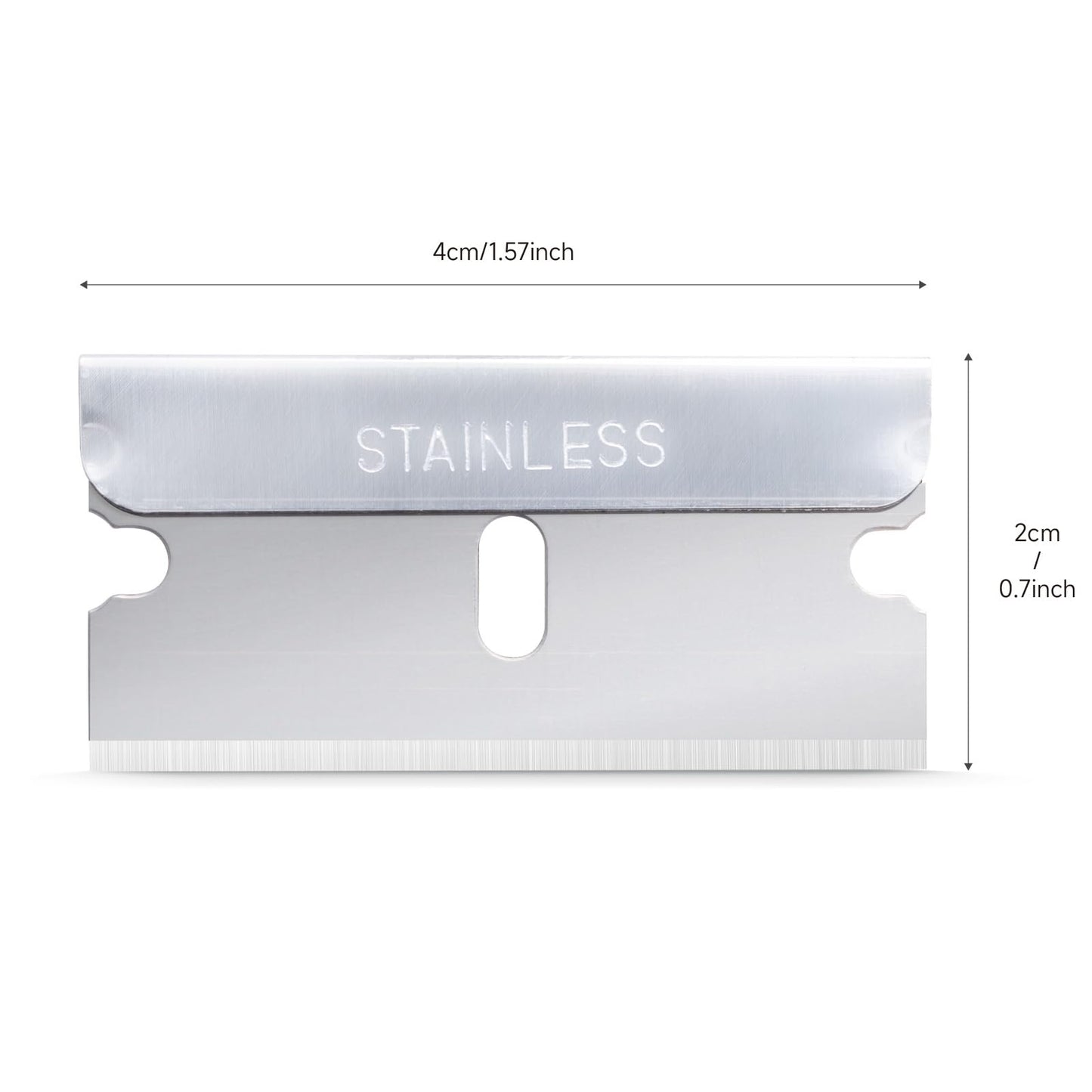 FOSHIO 100PCS Stainless Steel Single Edge Razor Blades, Individually Wrapped Blades for Razor Blade Scraper, Removing Labels, Stickers, Decals, Gasket, Cleaning Glass Stove Top, Window