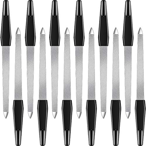 Mudder 12 Pcs Stainless Steel Nail File Set - 6.7 Inch Double-Sided with Anti-Slip Handle