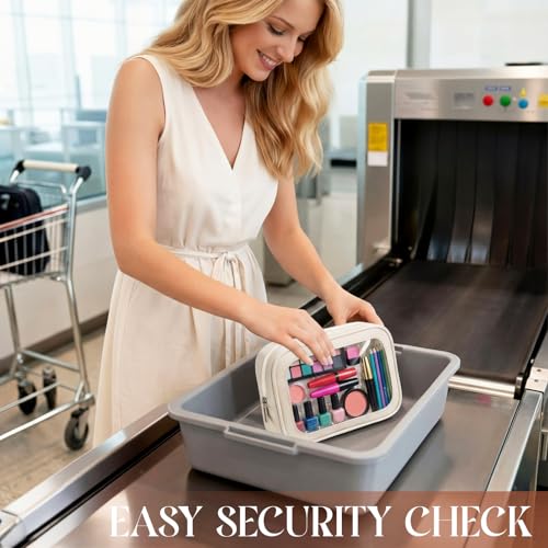 Abbylike 4 Pack Clear Makeup Bags TSA Approved Water-Resistant Toiletry Organizer