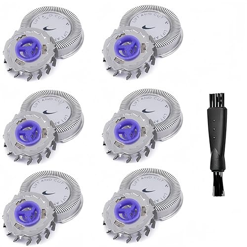 HQ56 Replacement Shaver Heads for Philips Norelco - 6 Pack with Brush