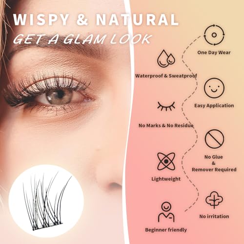 Self-Adhesive Lash Clusters Kit - Easy Press-On False Eyelashes, 120 Pcs