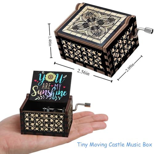 Huntmic You Are My Sunshine Hand Crank Music Box - Vintage Wooden Gift