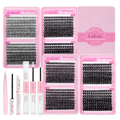 FADLASH Lash Clusters Kit 30D/40D/50D/60D + 50D/60D/80D/100D 9-16mm D Curl