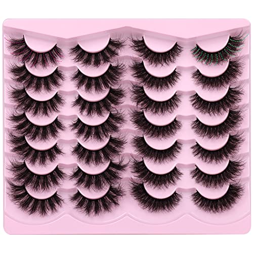 Newcally 8D Volume Faux Mink False Eyelashes - 14 Pairs Cat Eye Lashes