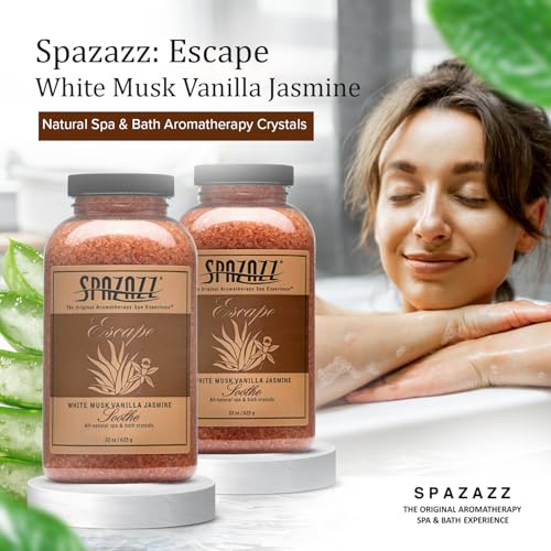 Spazazz Aromatherapy Hot Tub & Spa Crystals - White Musk Vanilla Jasmine 22oz