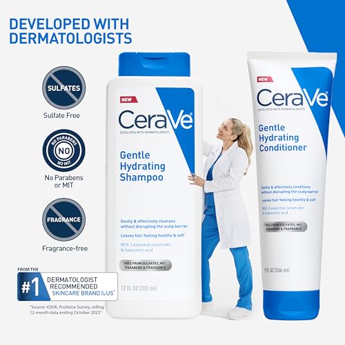 CeraVe Gentle Hydrating Shampoo & Conditioner Set with Hyaluronic Acid