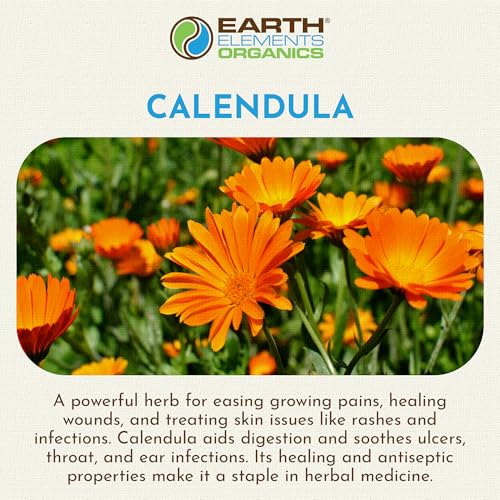 Earth Elements Organic Calendula Infused Skin Oil for Dry Chapped Skin