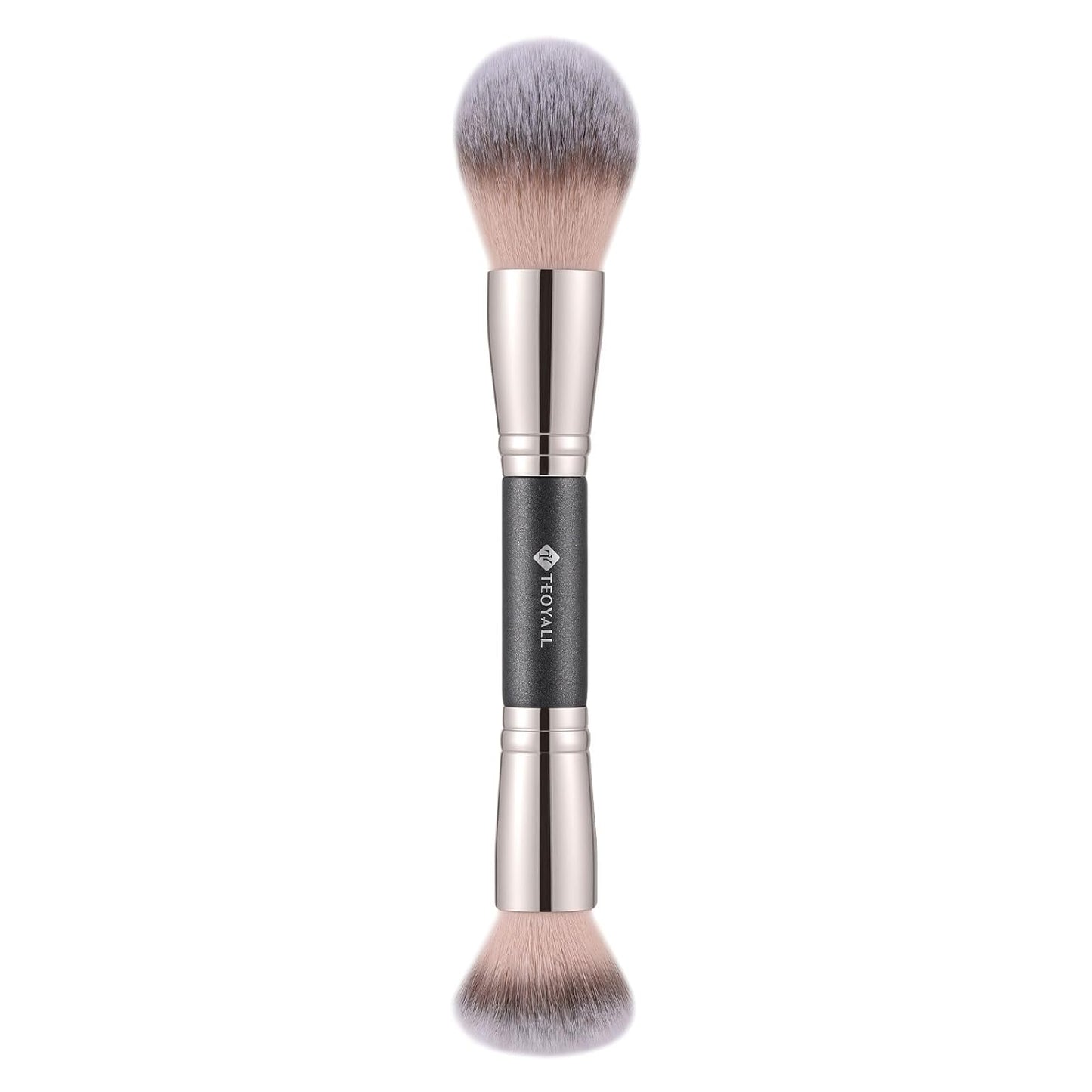 Dual-Ended Setting Powder Brush - Plush Fluffy Synthetic Bristles for Bronzer & Contour
