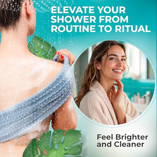 BONDI Exfoliating Body Scrubber for Smooth Skin - Extra Long Japanese Washcloth