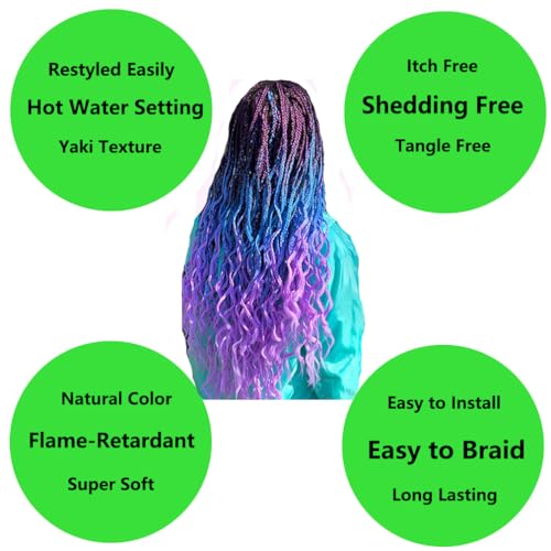BALINGHAIR 24-Inch Synthetic Braiding Hair Extensions, 3-Pack