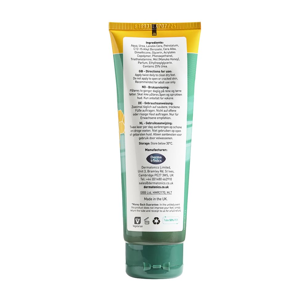 Manuka Honey Heel Balm - Fast-Acting Formula for Dry, Cracked Heels | Nourishing Hydration | 4.23 Fl oz