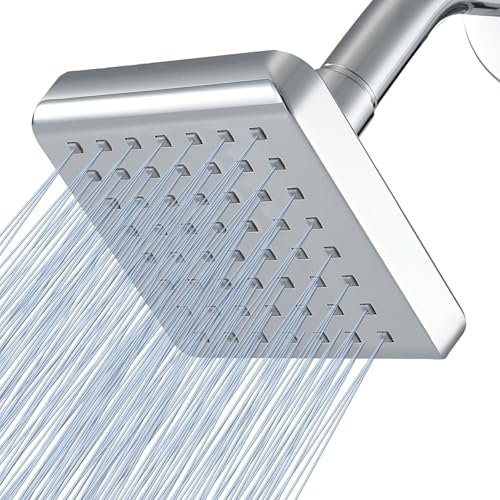 Voolan High Pressure Rain Shower Head - 4" Square Chrome