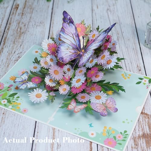 3D Butterfly Pop-Up Birthday Card for Women - Unique Gift