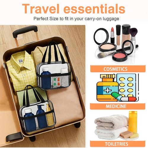 XEWEA TSA Approved Clear Travel Toiletry Bags - 2 Pack