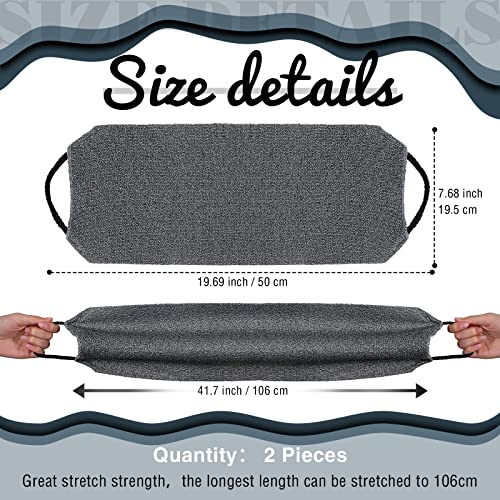 Exfoliating Back Scrubber Washcloth Set - 2 Pack (Gray, White)