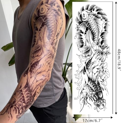 Aresvns Japanese Style Temporary Tattoo Sleeves - 20 Sheets