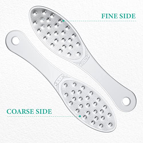 Jutom Stainless Steel Foot File Set - 2 Pcs Double Sided Callus Remover for Hard Skin & Cracked Heels