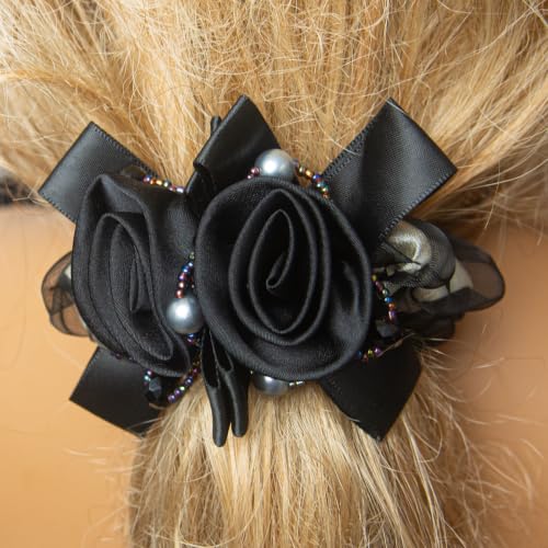 Dresyu Vintage Elegance Satin Chiffon Hair Scrunchies 4PC Set - Luxurious Elastic Ties