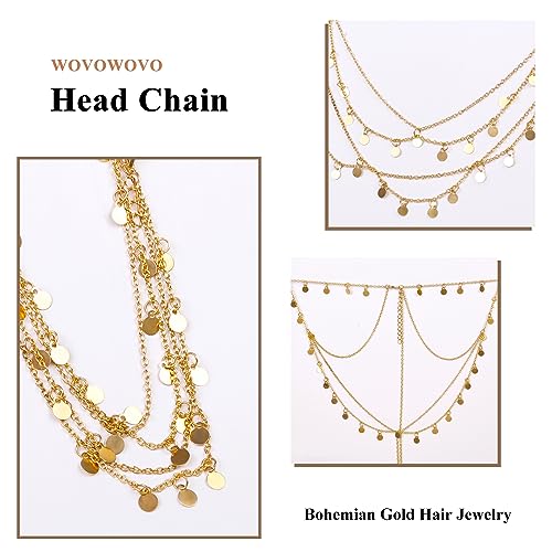 Goddess Gold Headpiece Hair Chain for Women & Girls