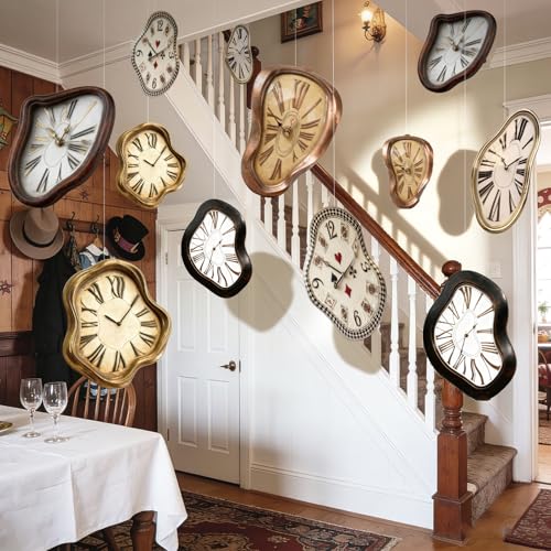 Wonderland Tea Party Decorations - 24 Melting Clock Garland Cards
