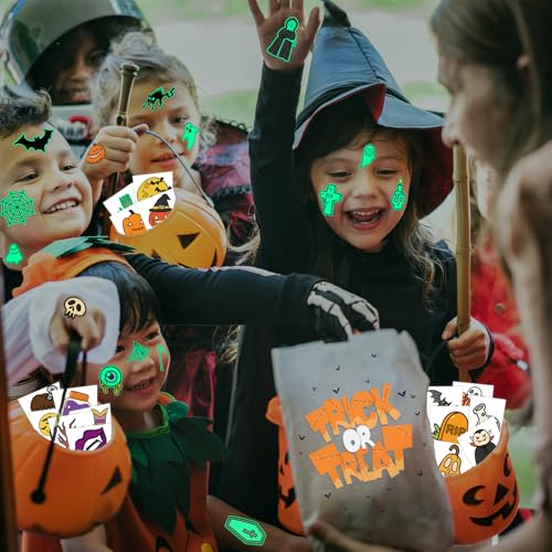 Winthrop 120 Pcs Glow in the Dark Halloween Temporary Tattoos for Kids - Spooky & Cute Designs