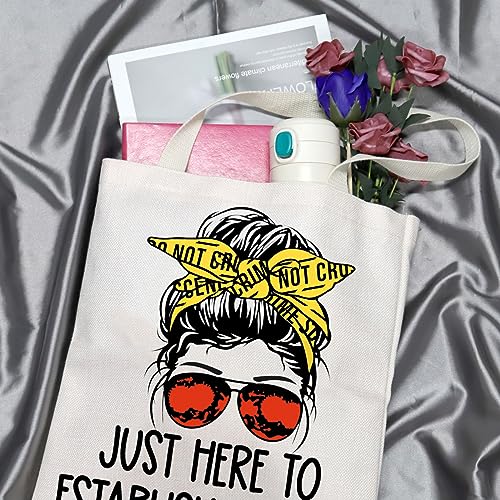 GJTIM True Crime Makeup Bag - Beige Tote for Crime Show Fans