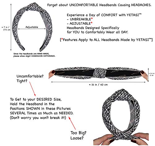 Elegant Black Satin Knotted Headband for Women - Non-Slip Silk Design