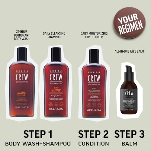 American Crew Men's Deodorizing Body Wash, 24-Hour Protection, 15.2 fl oz
