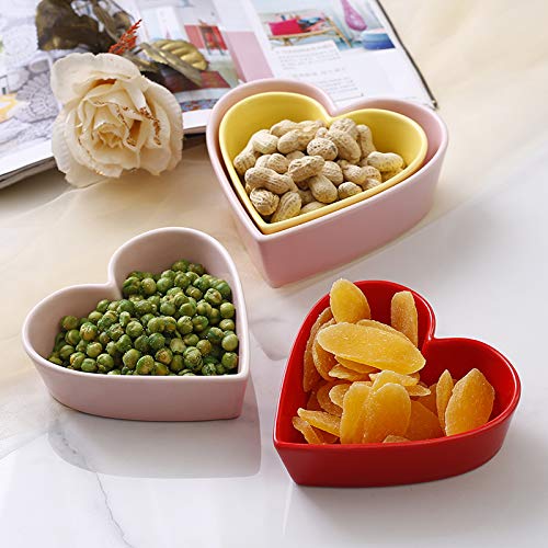 Sizikato Heart Shaped Ceramic Bowl for Snacks & Desserts