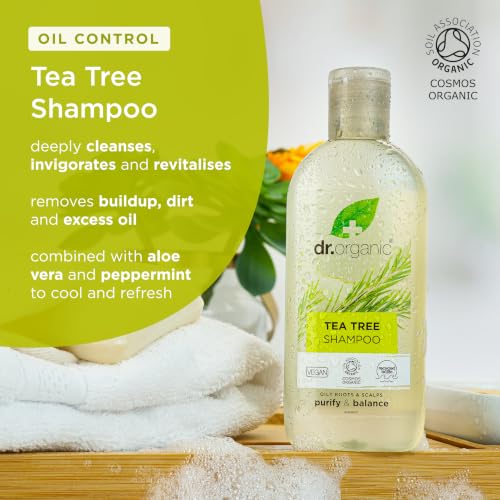 Organic Tea Tree Shampoo with Aloe Vera & Peppermint - 9 oz