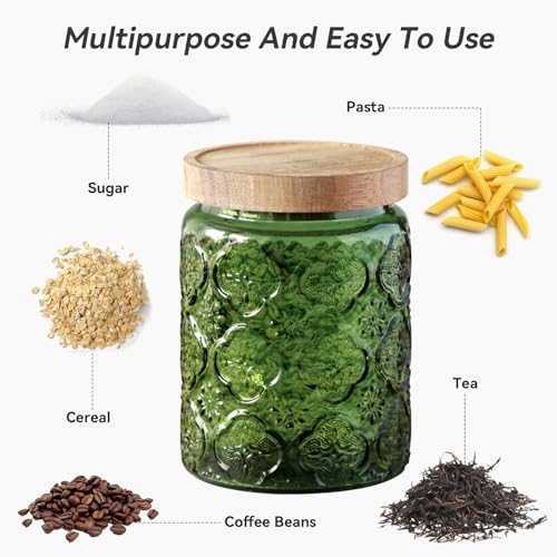 Airtight Glass Jar with Wooden Lid - 24 FL OZ Sunflower Design