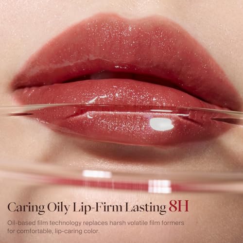 Joocyee Grey Pink Moonlight Glazed Lip Tint with Mirror Finish & Hydrating Oil - Long Lasting Moisturizer