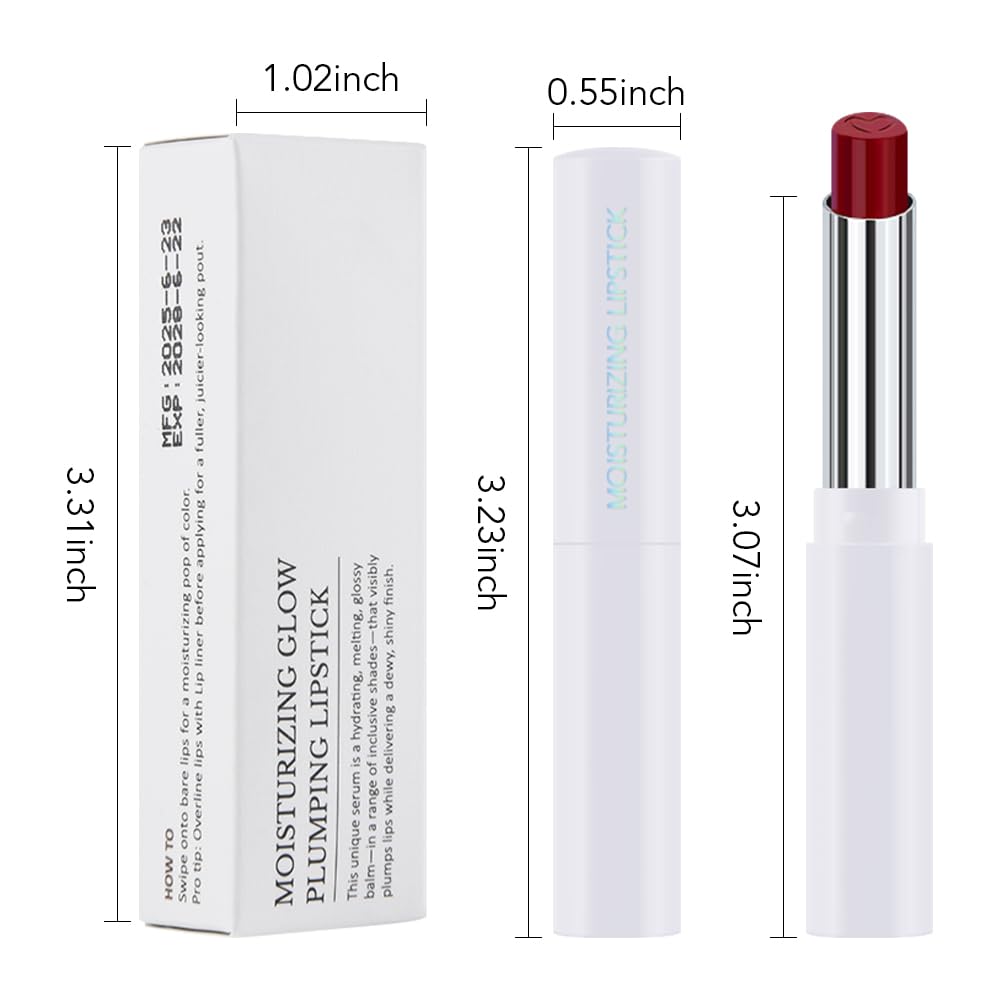 HHLTOH 1Pcs Tinted Lip Balm Moisturizing Lipstick – Waterproof Hydrating Matte Lip Balm for Women, Creamy Natural Color Stain for Dry Lips,Soft Matte Finish with Subtle Scent (#12 Berry Rose Red)