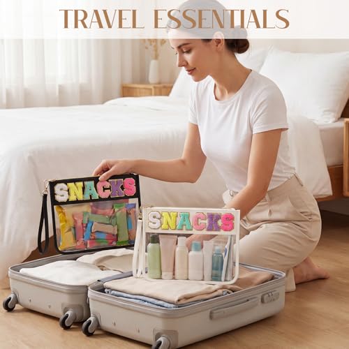 Black & White Snacks Clear Makeup & Travel Bag 2Pcs Organizer Gift