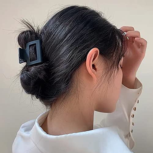 AHONEY Black Matte Small Claw Hair Clips for Thin & Thick Hair - 4 Pack