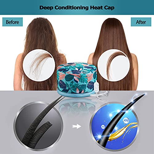 VICARKO Hawaii Blue Hair Steamer Thermal Heat Cap for Deep Conditioning